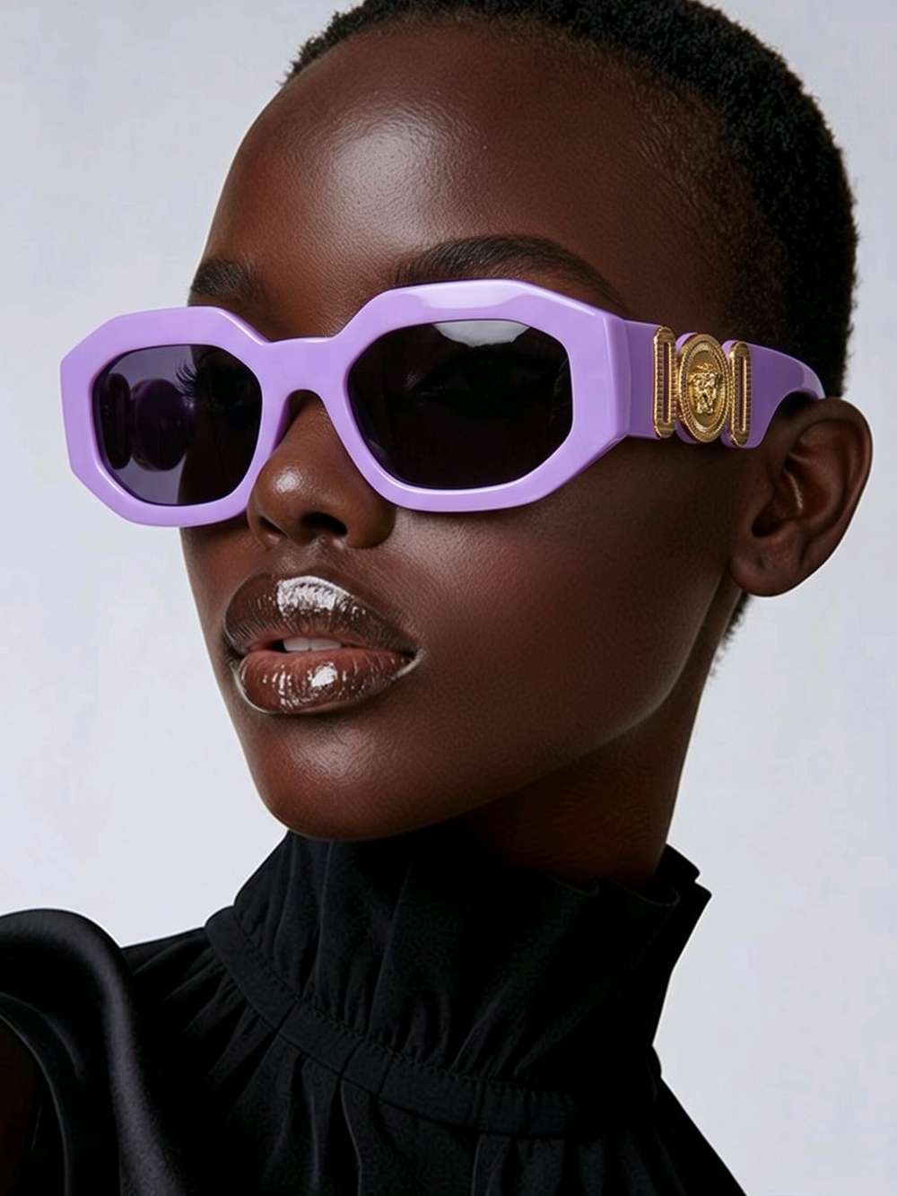 VERSACE Medusa Biggie Sunglasses Lilac 4424-U Like New w/ Case